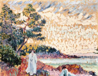 Due donne in un paesaggio marino, c.1900